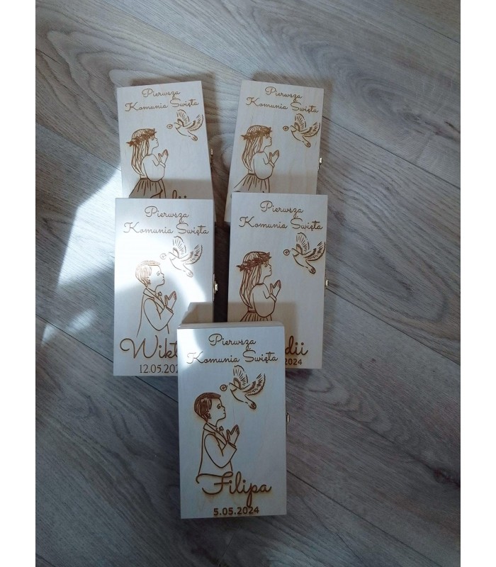 Drewniane pudełko na pieniądze Drewniane pudełko na pieniądze