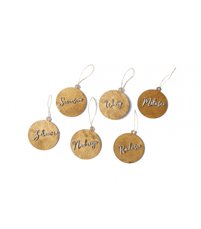 Bombki z życzeniami komplet 6 szt. 